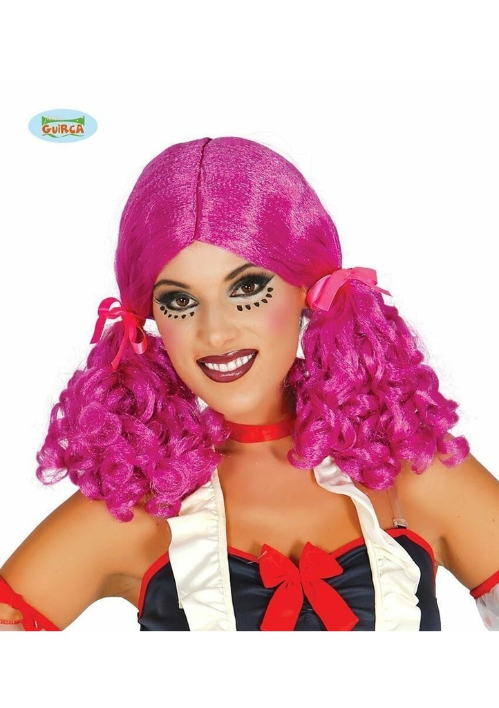 Purple Wig With Ribbon - Adult One Size