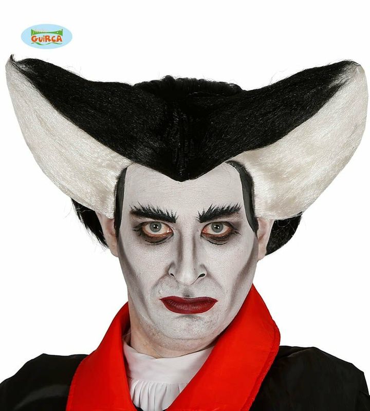 [4012] Black & White Vampire Wig - Adult One Size