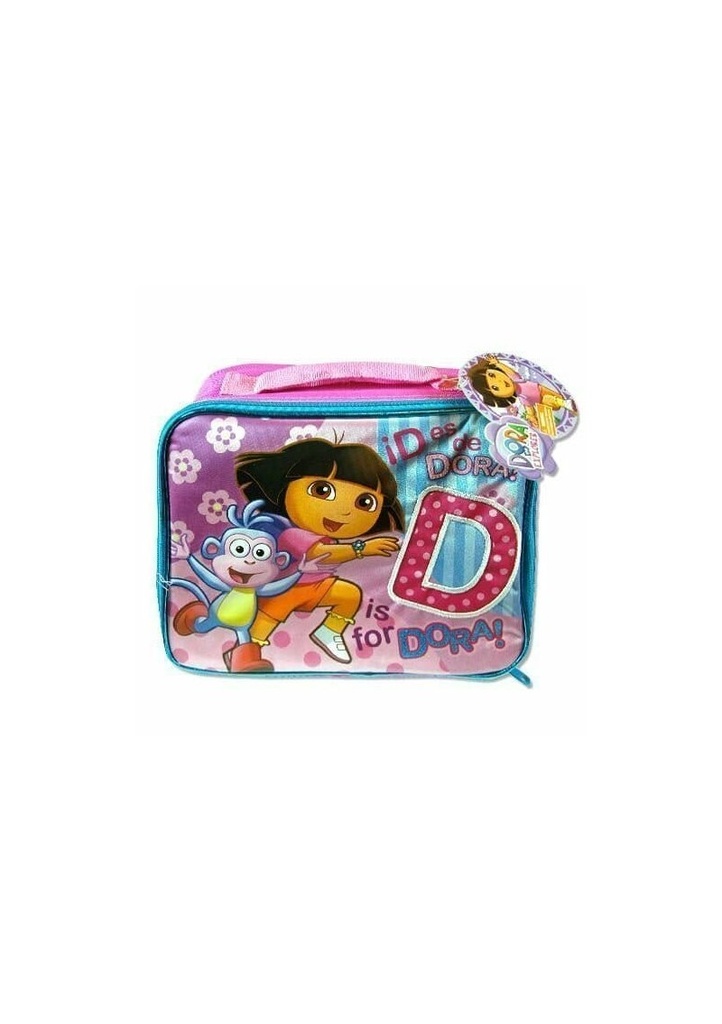 [KP4181781] Dora The Explorer Pink & Blue Zipper Cooler Lunch Bag - 20cm x 25cm