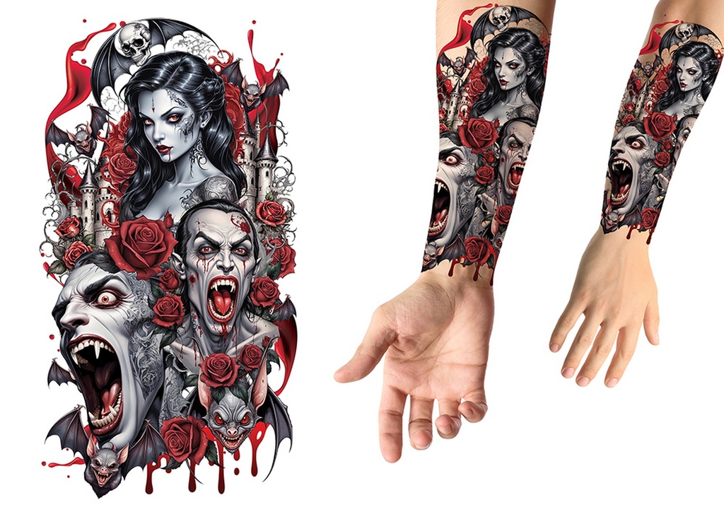 Halloween Vampire Tattoos 14x30cm