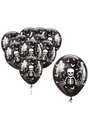 Halloween Black Skeleton 11 Inch Latex Balloons - 10pcs