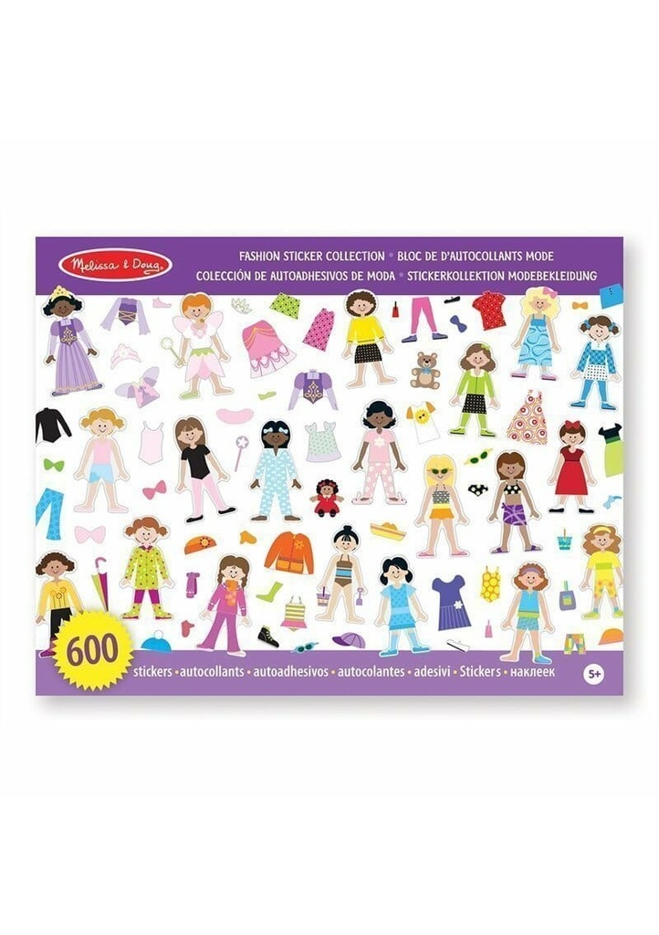 Melissa & Doug Fashion Sticker Collection 10 Themed Pages 14" x 11" - 600pcs