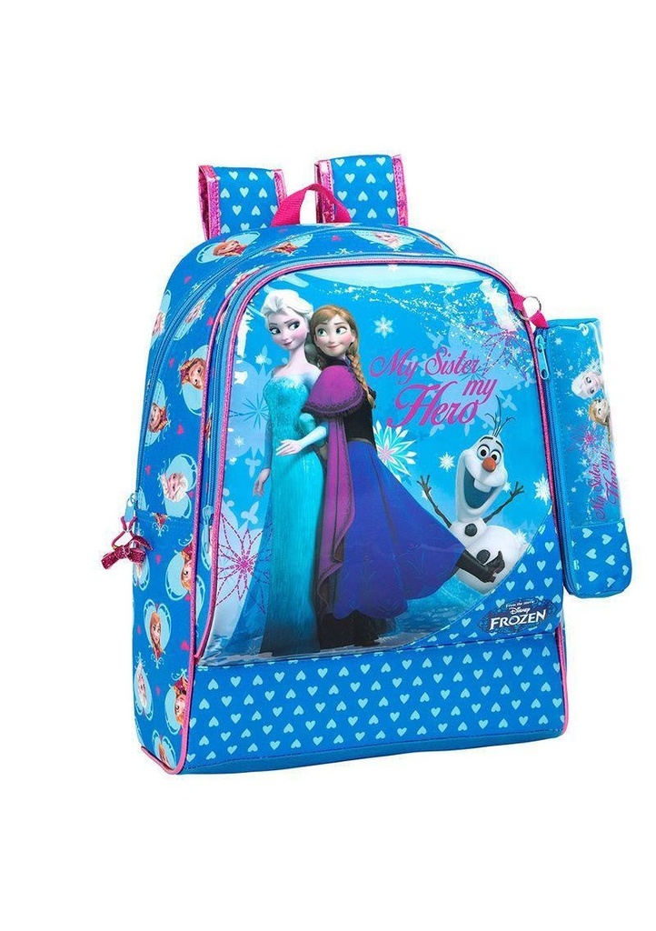 [225453] Frozen My Sister My Hero School Backpack 33cm x 42cm with Pencil Case 6cm x 21cm