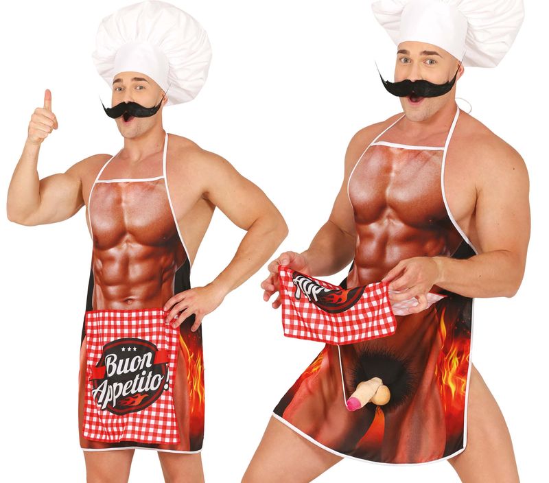 [27146] Bachelor Naughty Chef Apron With Willy Surprise