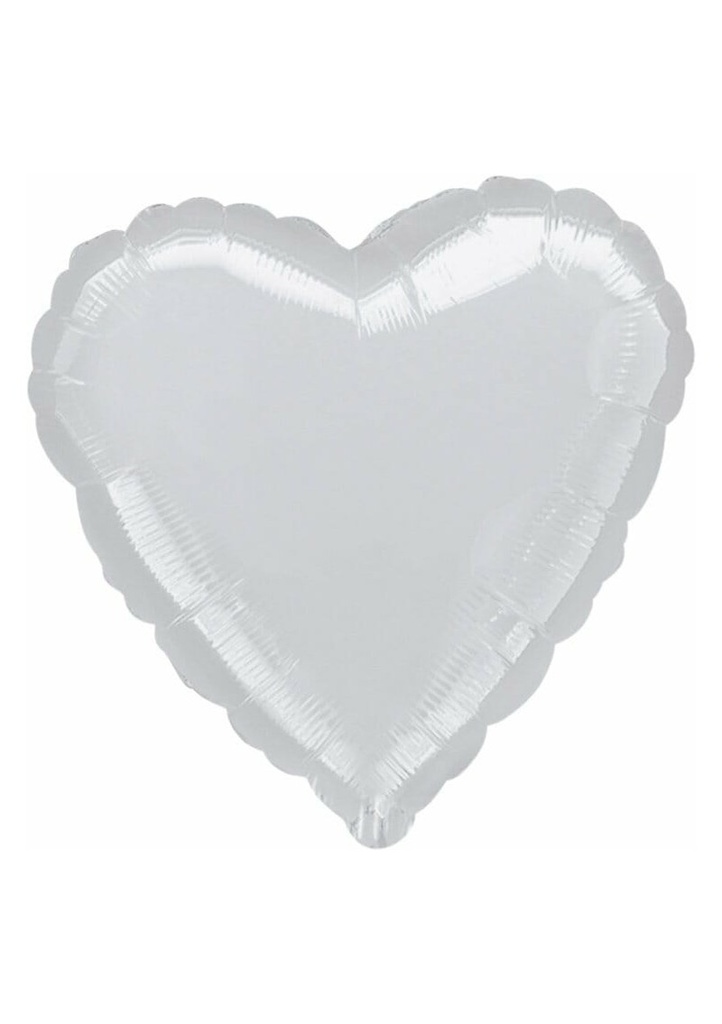 Metallic Silver Jumbo Heart Foil Balloon 32'' (81cm)