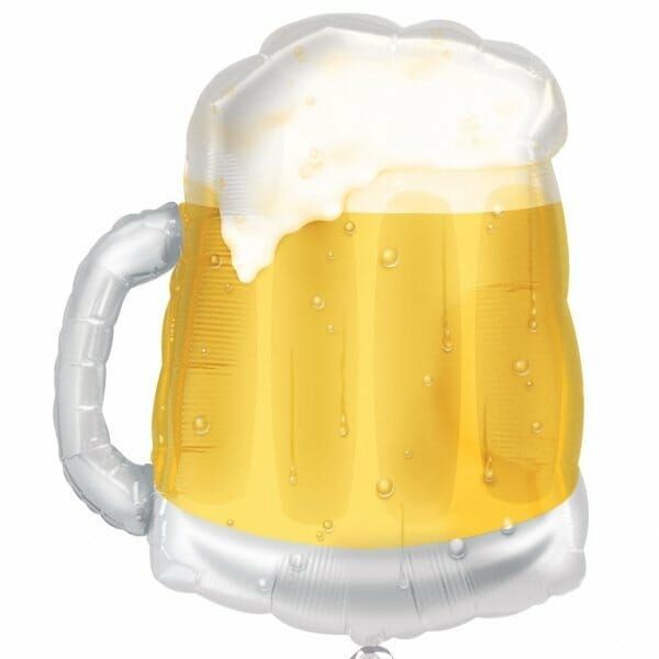 Beer Mug Transparent Super Shape Foil Balloon 20"x 23' (50cm x 58cm)