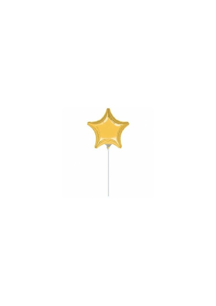 [1614899] Metallic Gold Star Foil Balloons 9" (23cm)