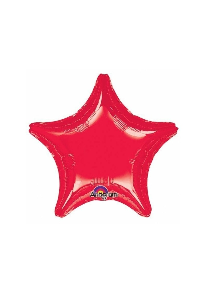 [1669399] Metallic Red Jumbo Star Foil Balloon 32" (81cm)
