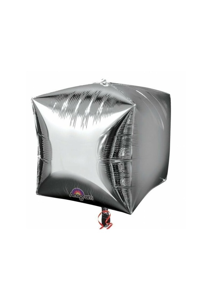 [2833599] Silver Cubez Foil Balloons 15" (38cm)