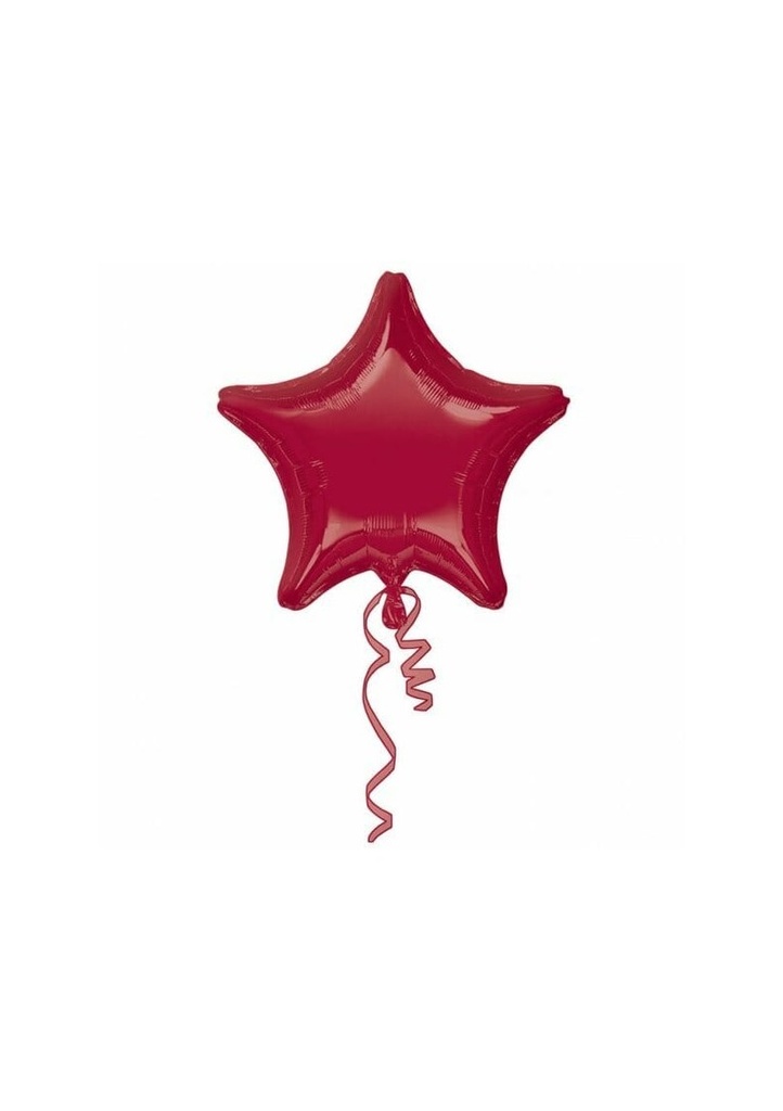 [11113] Metallic Burgundy Star Foil Balloon 18''