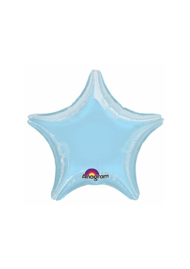 Metallic Pearl Pastel Blue Star Foil Balloon 18''