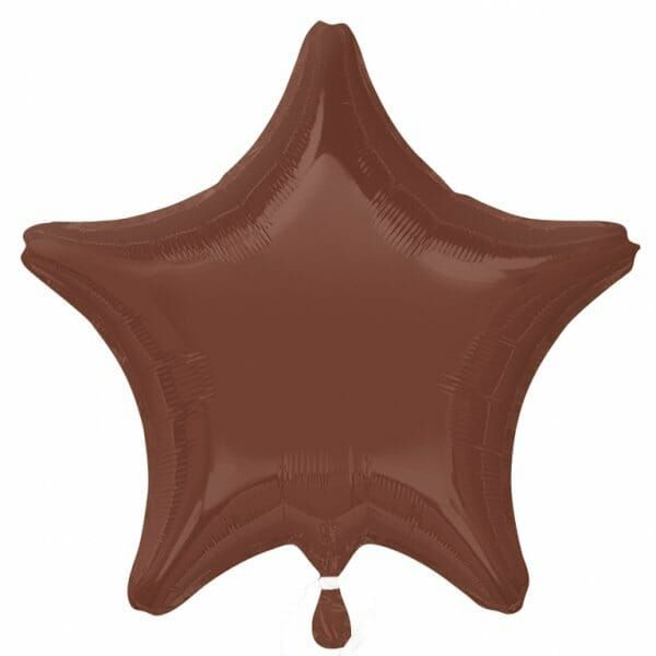 [23021-1] Chocolate Brown Star Foil Balloon 18''