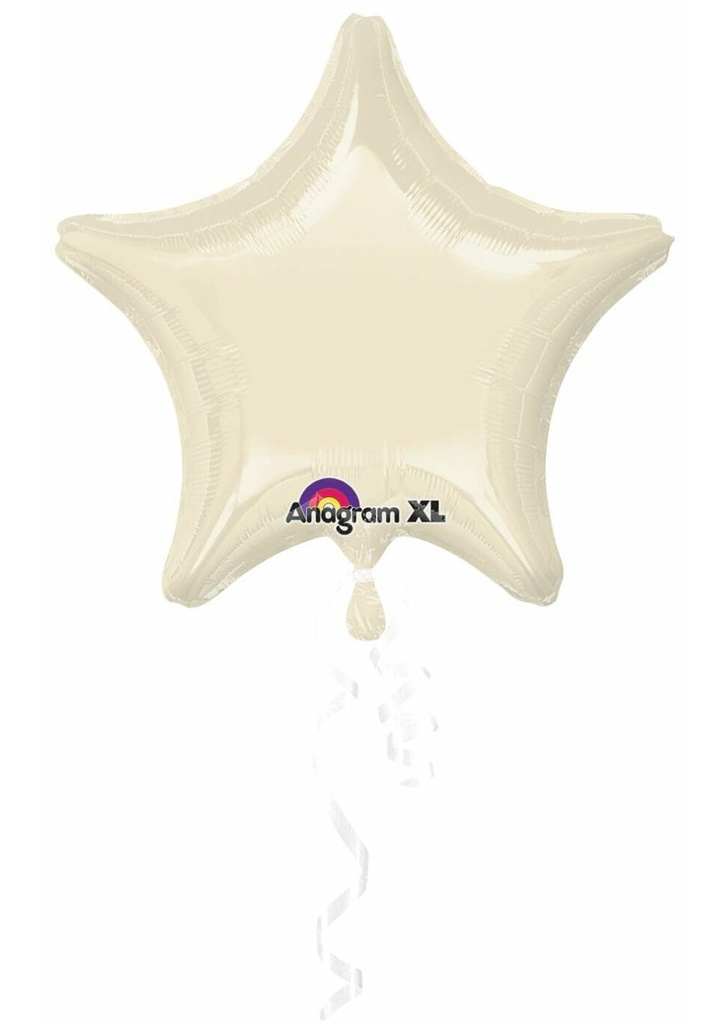 [22472] Iridescent Pearl Ivory Star Foil Balloon 18''