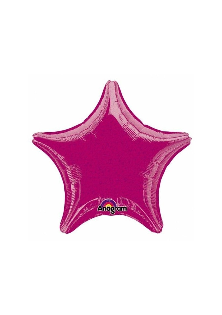 [17645] Fuchsia Dazzler Star Foil Balloon 19"
