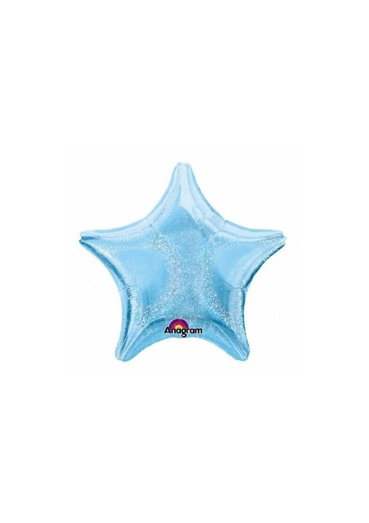 Pastel Blue Dazzler Star Foil Balloon 19"