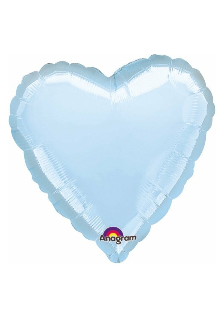 Metallic Pearl Pastel Blue Heart Foil Balloon 18''