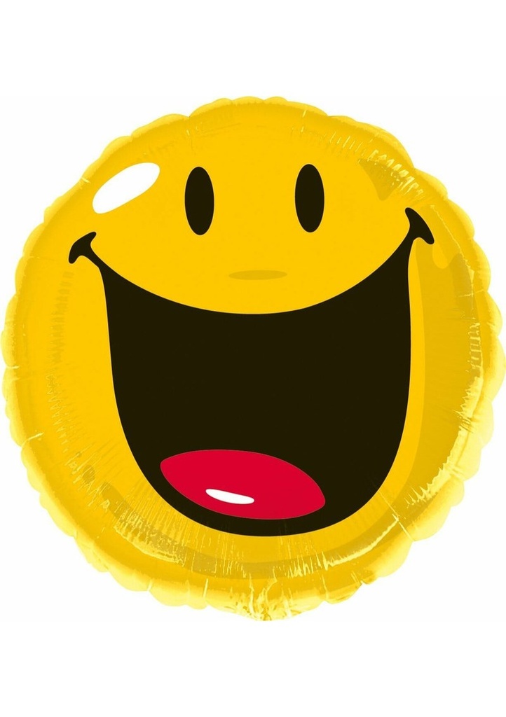 Smiley Round Foil Balloon 17"