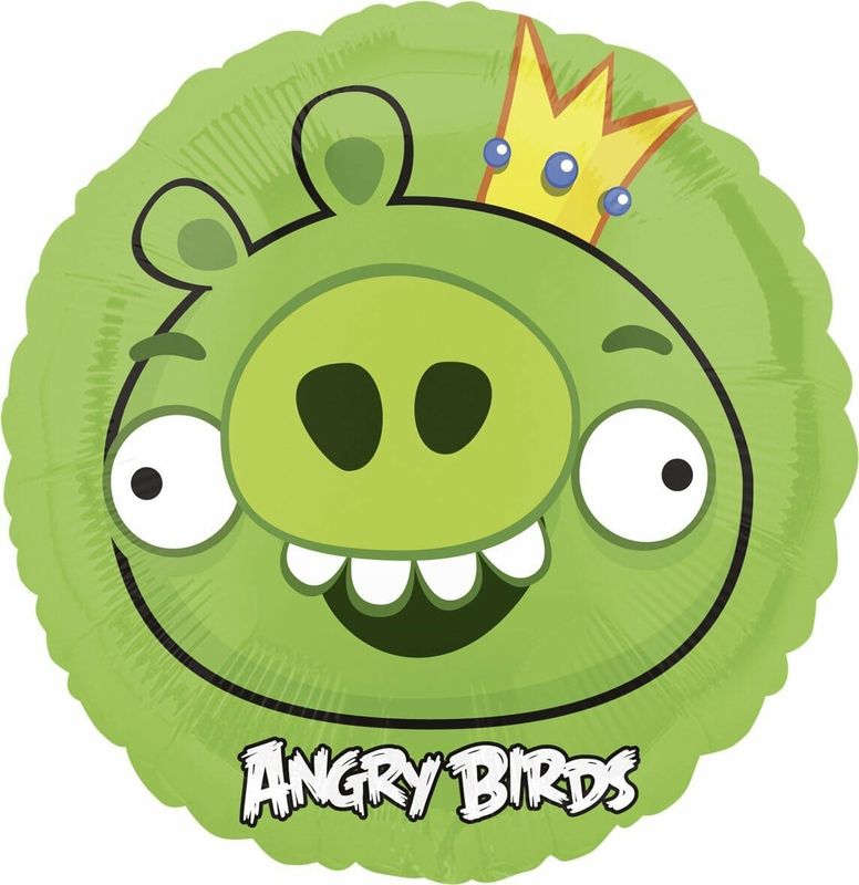 [25774] Angry Birds King Pig Round Foil Balloon 18''
