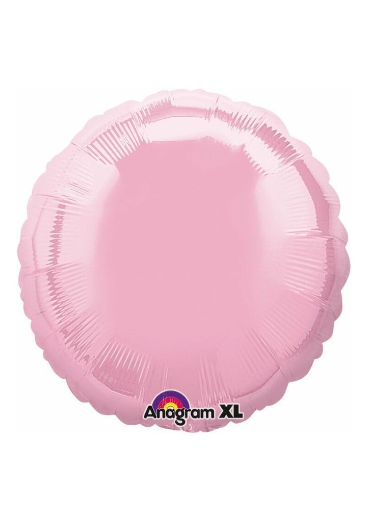 [22431] Iridescent Pearl Pink Round Foil Balloon 18"