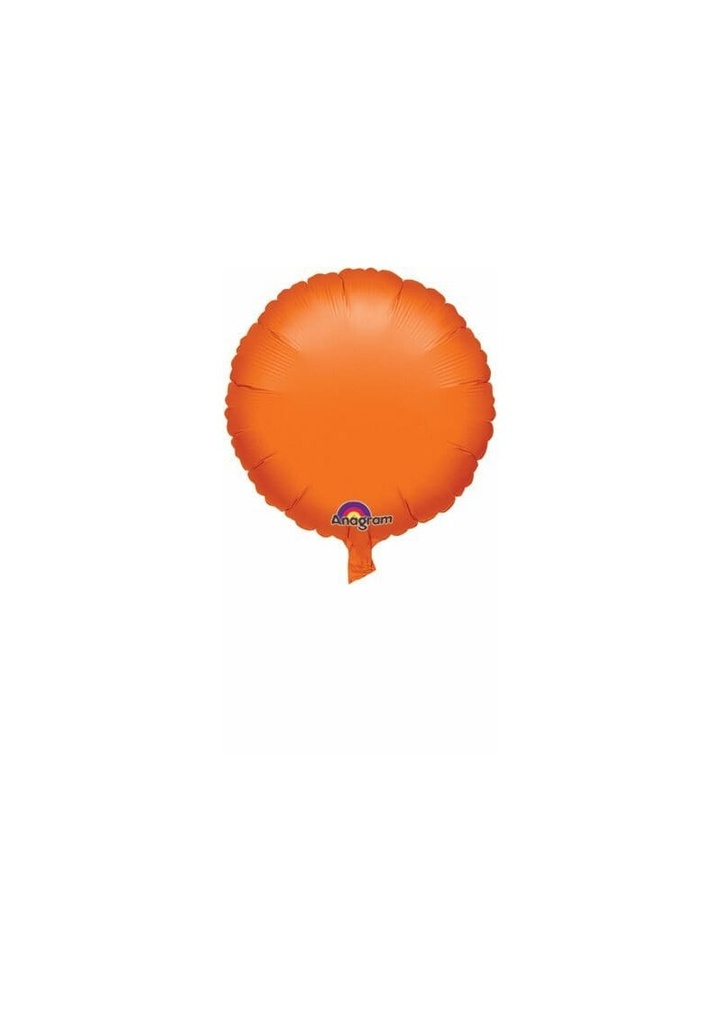 Metallic Orange Round Foil Balloon 18"