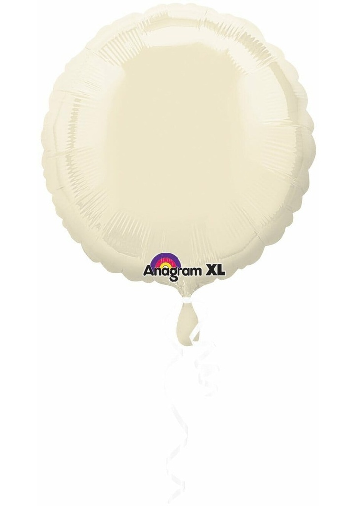 Iridescent Pearl Ivory Round Foil Balloon 18"