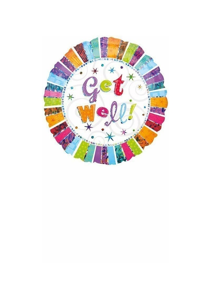 Get Well Radiant Foil Balloon 18''