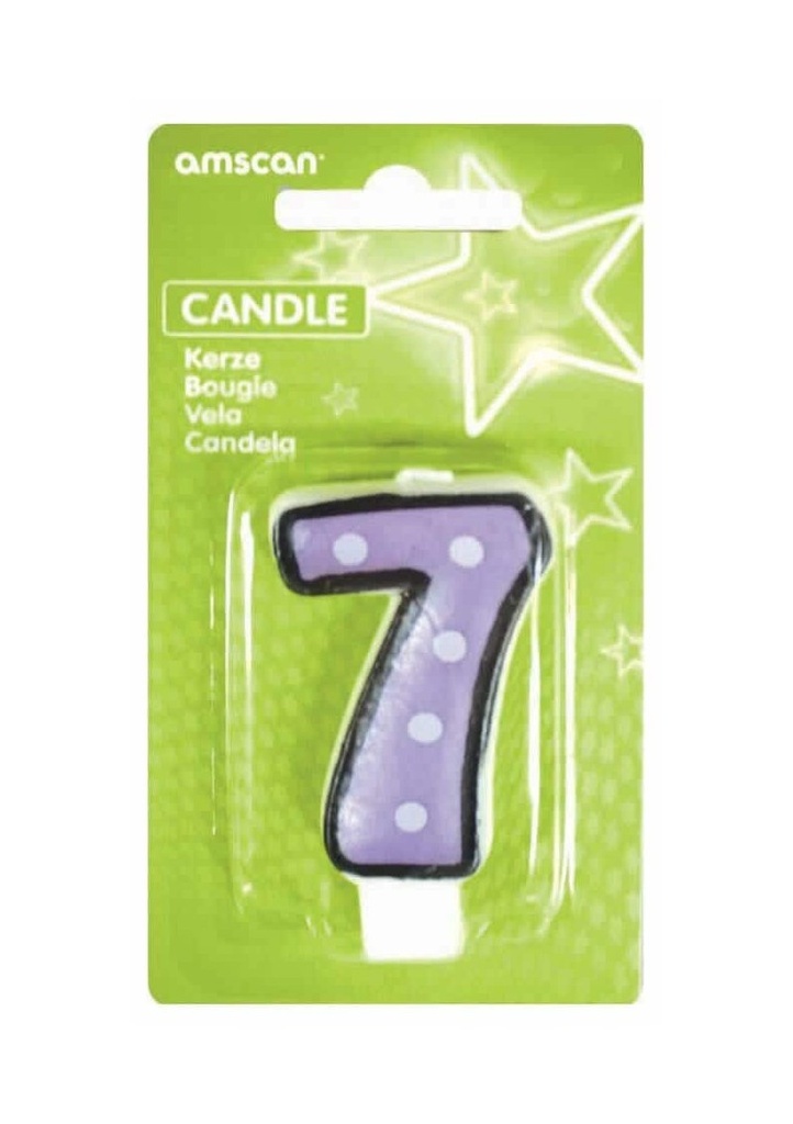 Fun Candle Number 7 Purple - 7cm