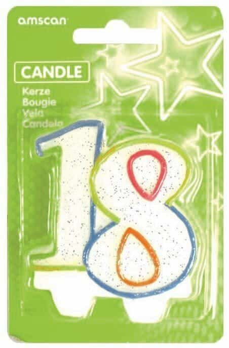 Candle Number 18 - 8cm x 6.5cm