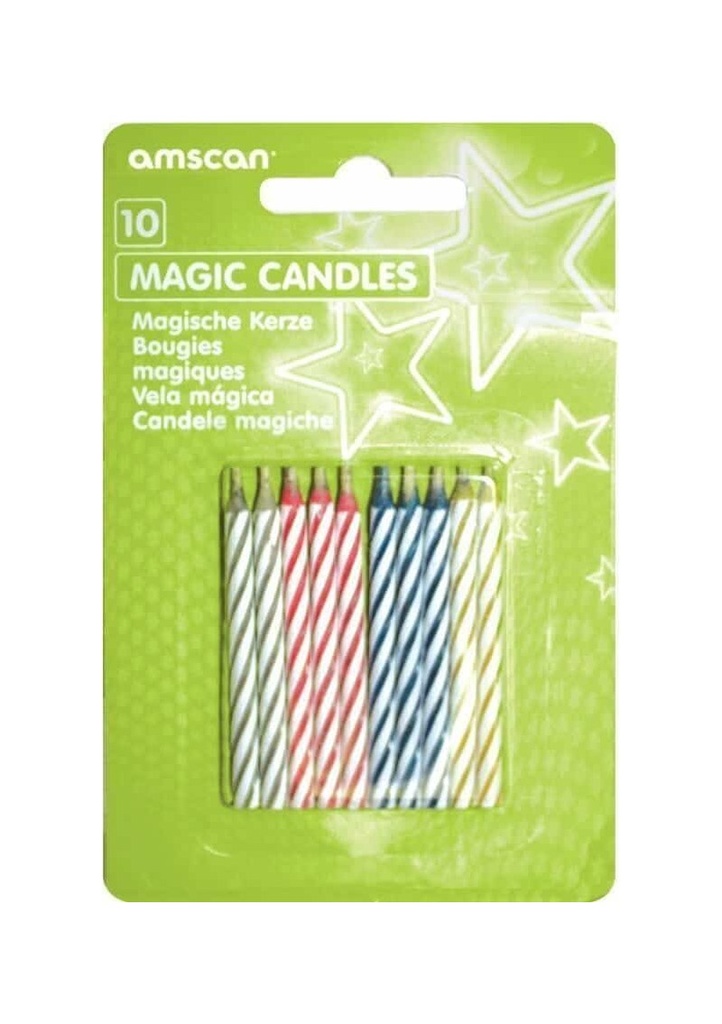 Magic Relighting Candles Assorted Colours - 10pk