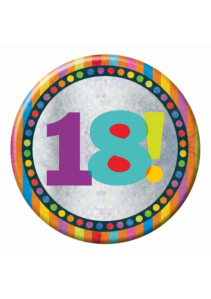 Jumbo Badge Happy 18th Birthday - 15cm