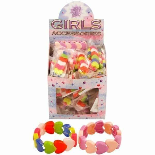 [081325] Bracelet Multi Coloured Heart Shape - One Size