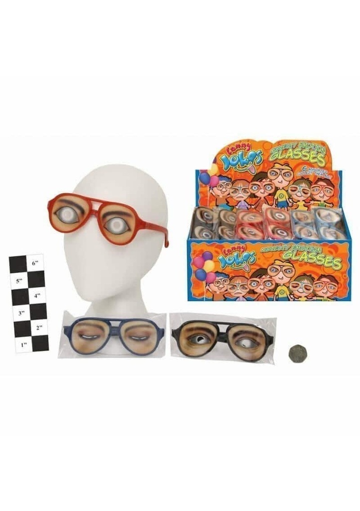 Novelty Emotion Glasses Assorted - 3 Colours