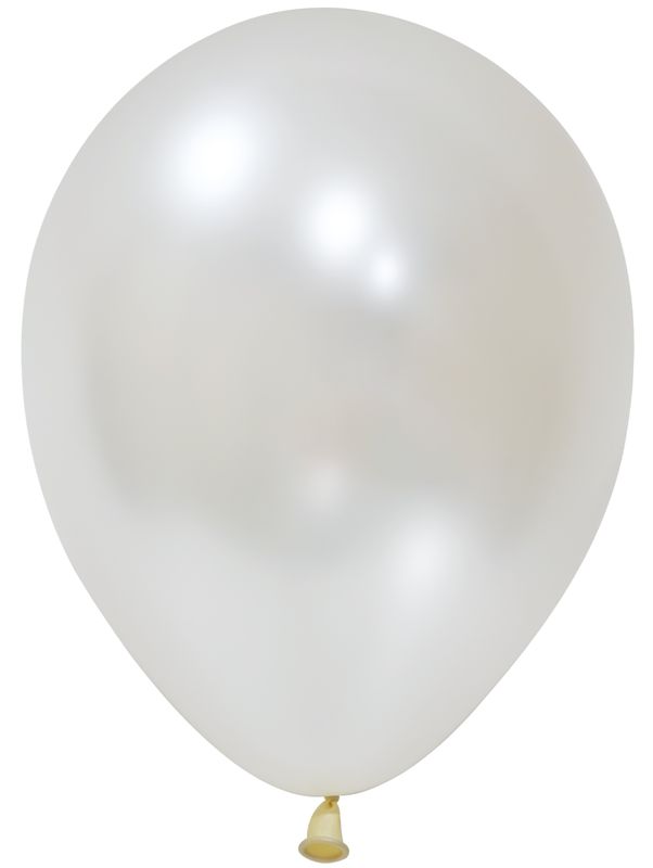 [BBM12100-01] Balonevi Metallic White Latex Balloon 12 Inch - 100pcs