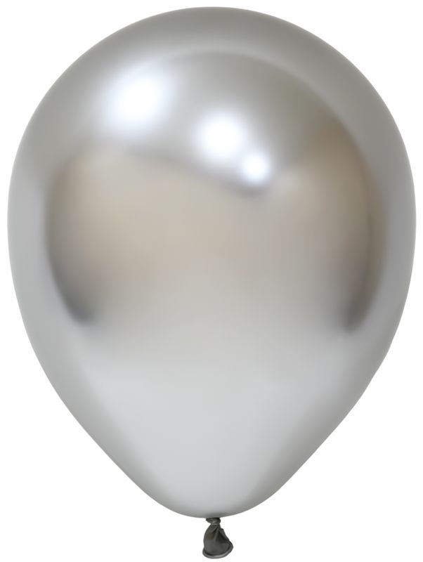[BBK12050-23] Balonevi Chrome Silver Latex Balloon 12 Inch - 50pcs