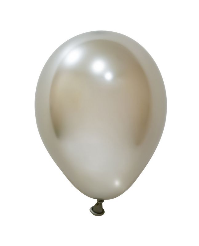 [BBK05100-41] Balonevi Chrome White Gold Latex Balloon 5 Inch - 100pcs
