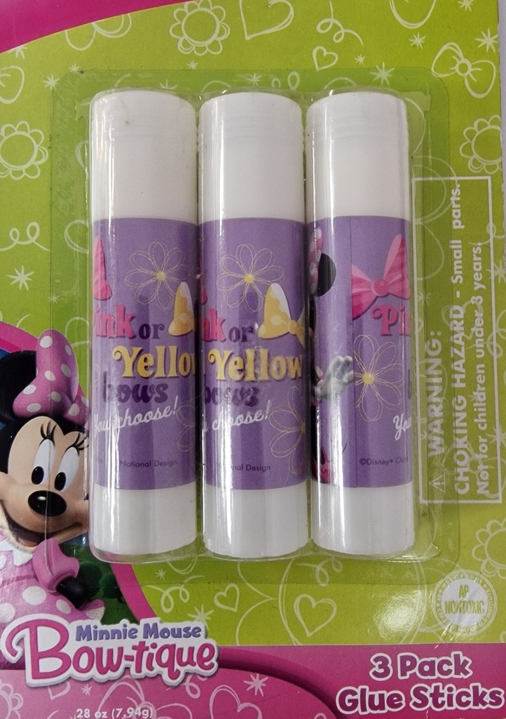 Minnie Mouse Clubhouse Glue Sticks - 3pk