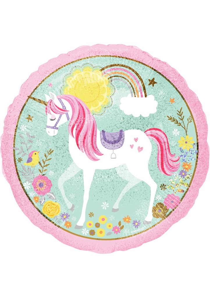 [3685275] Holographic Magical Unicorn Foil Balloon 18"( 43 cm)