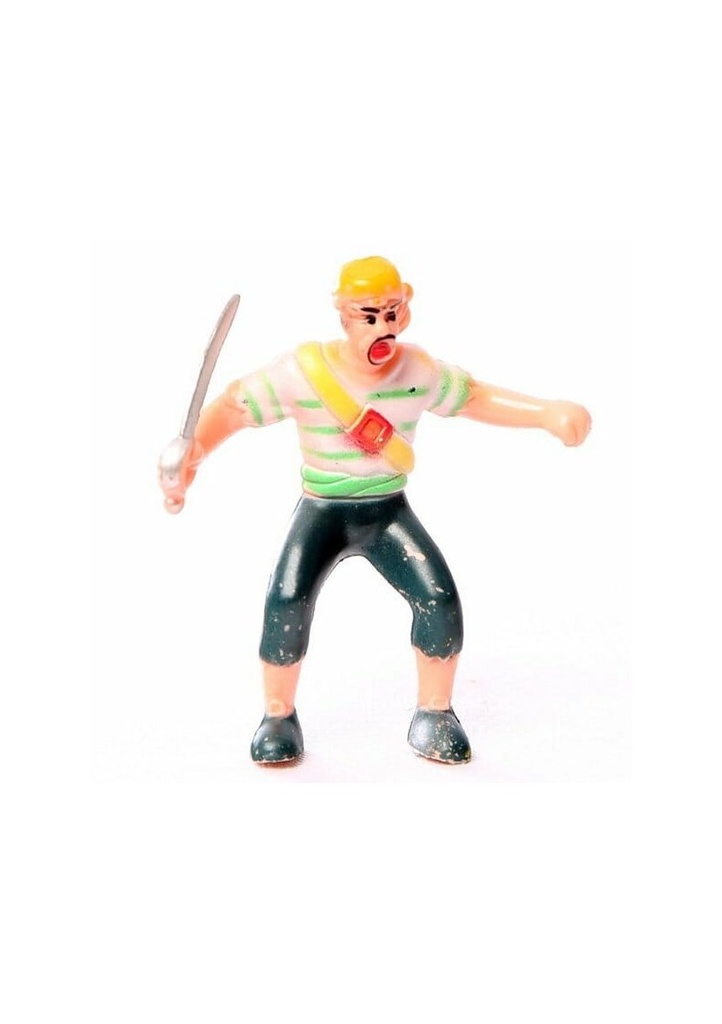 Pirate Striped with Sword Plastic Cake Topper - 6cm