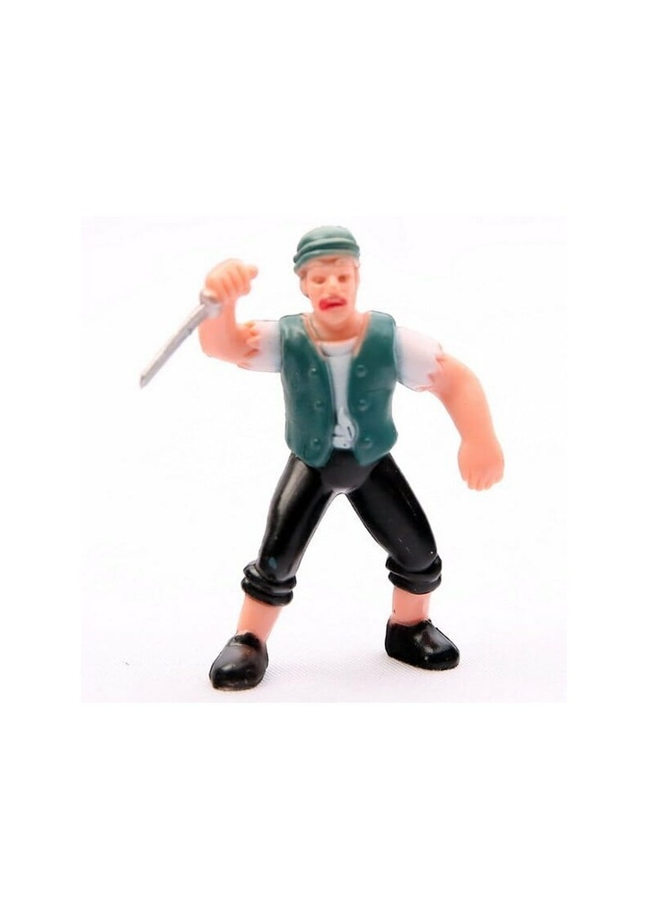 Pirate with Knife Plastic Cake Topper - 6cm
