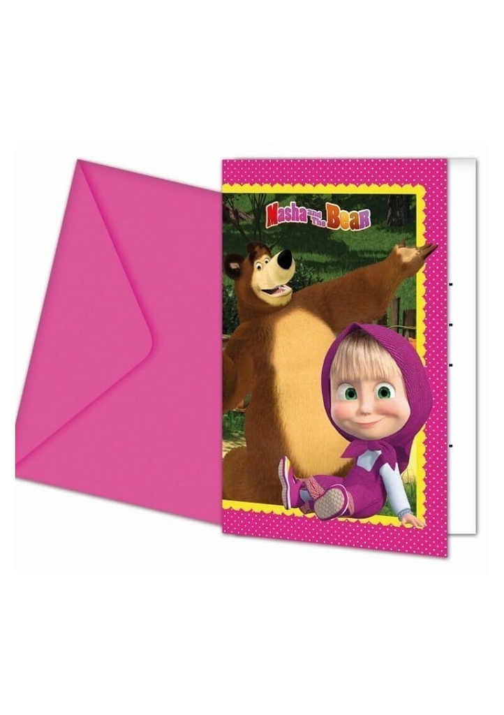 [86562] Masha and the Bear Invitations - 6pk