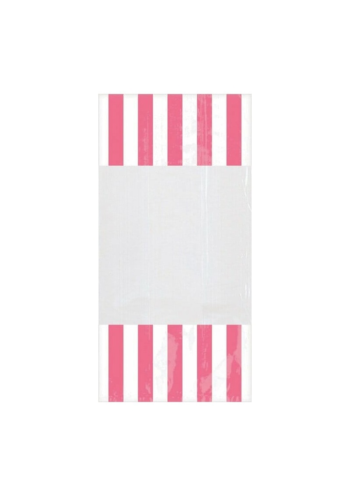 [377554-109] Light Pink Candy Buffet Striped Party Bags 27.3cm x 8.3cm – 10pk