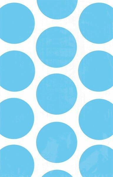 [377550-54] Carribean Blue Candy Buffet Polka Dots Treat Bags 17.5cm x 10.9cm – 10pk