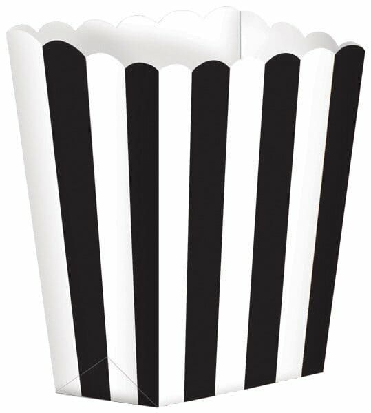 [377551-10] Black Candy Buffet Popcorn Boxes 6.3 x 13.4 x 3.8cm - 5pk