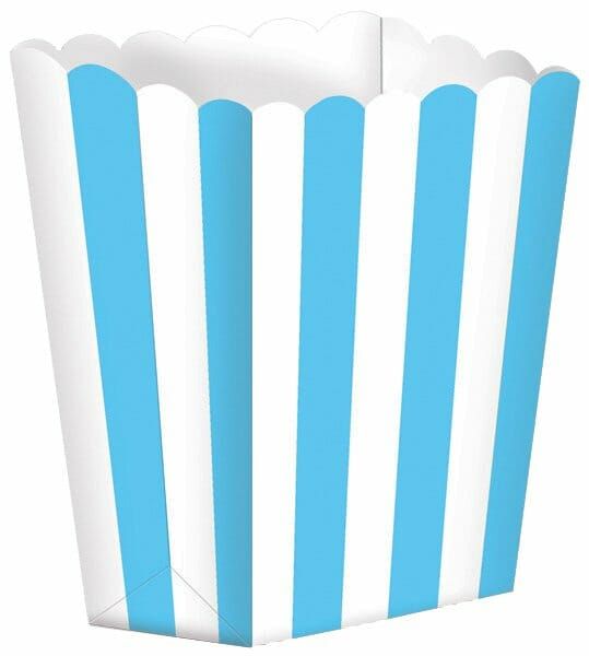 [377551-54] Caribbean Blue Candy Buffet Popcorn Boxes 6.3 x 13.4 x 3.8cm - 5pk