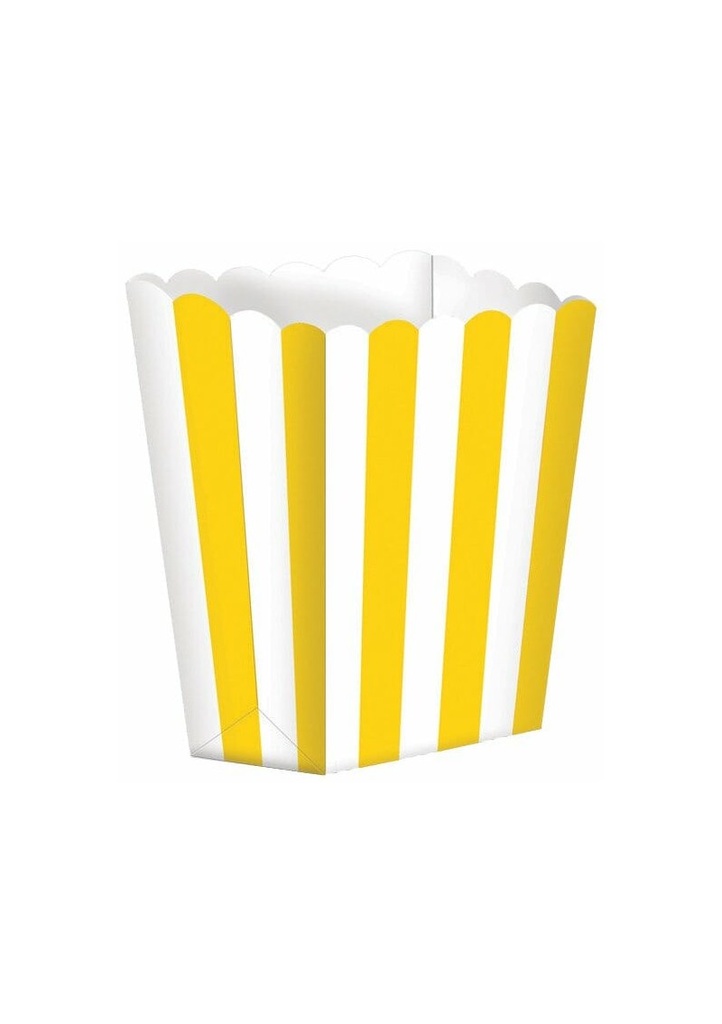 Sunshine Yellow Candy Buffet Popcorn Boxes 6.3 x 13.4 x 3.8cm - 5pk