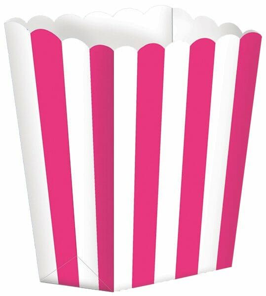 [377551-103] Bright Pink Candy Buffet Popcorn Boxes 6.3 x 13.4 x 3.8cm - 5pk