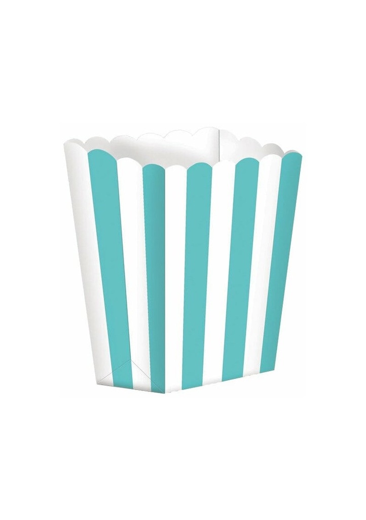 Robins Egg Blue Candy Buffet Popcorn Boxes 6.3 x 13.4 x 3.8cm - 5pk