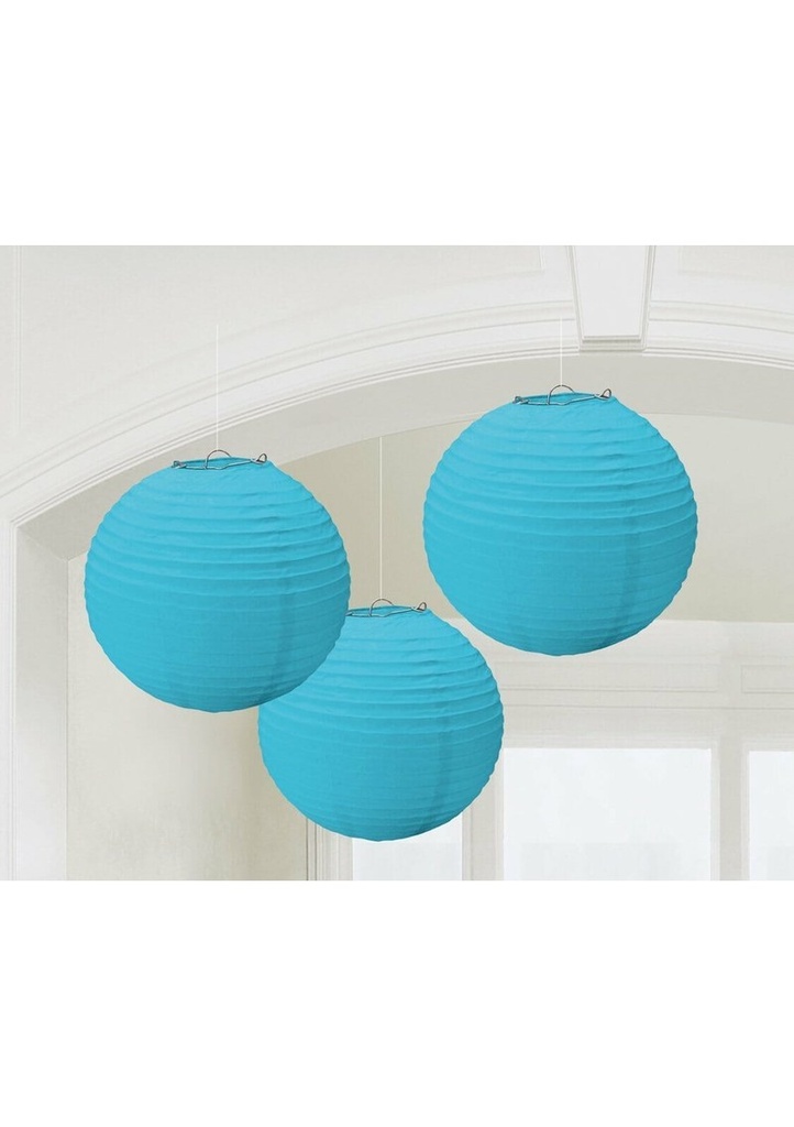 Turquoise Paper Lantern Decorations 24.1cm - 3pk