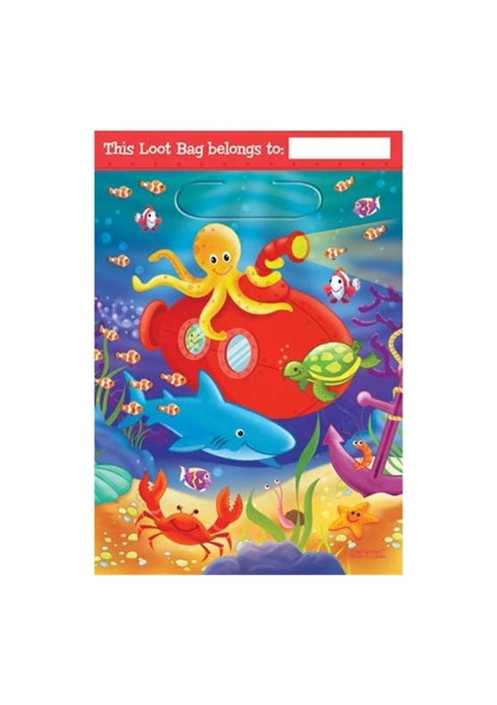 [379302] Ocean Buddies Plastic Party Bags - 8pk