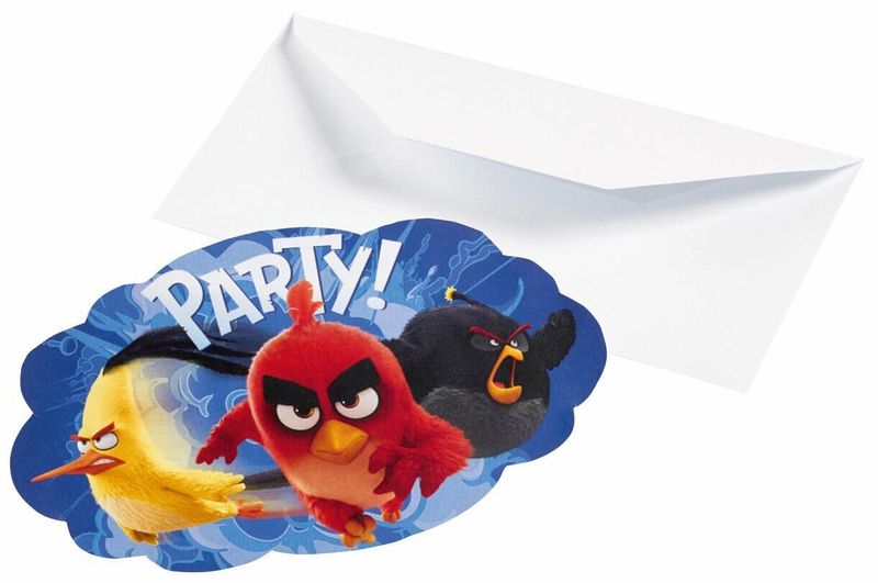[9900935] Angry Birds Invitations - 8pk